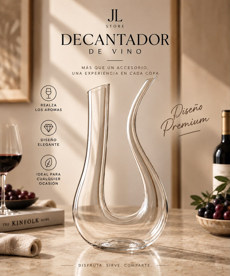 Decantador de Vidrio Premium para Vino